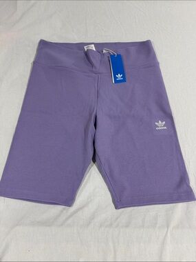 adidas Purple Ribbed Bike Shorts